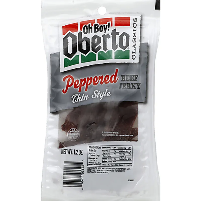 Oberto Peppered Thin Style Beef Jerky view 1