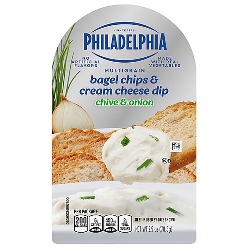 Philadelphia Multigrain Bagel Chips with Chive & Onion Cream Cheese Dip view 1