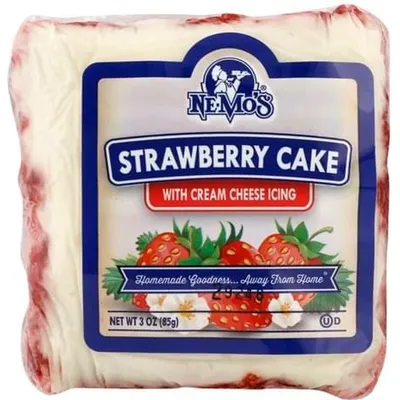 Ne-Mo's Nemos Square Strawberry Cake 3oz Unit Unit