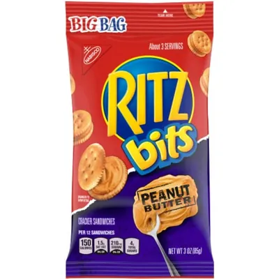 Nabisco Ritz Bits Cracker Sandwiches Peanut Butter - Big Bag 3 oz Bag