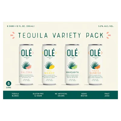 OLE Cocktail Co. Tequila Variety Pack 8-pack 8 × 12 oz cans