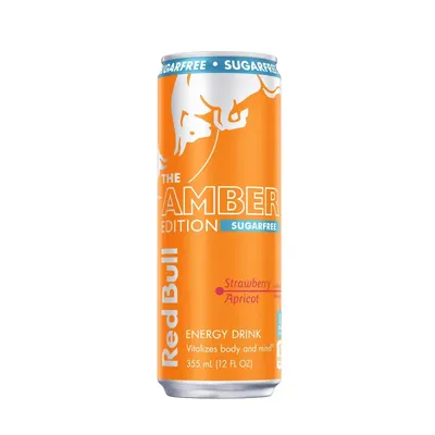 Red Bull Amber Edition Sugar Free Strawberry Apricot 12 oz Can