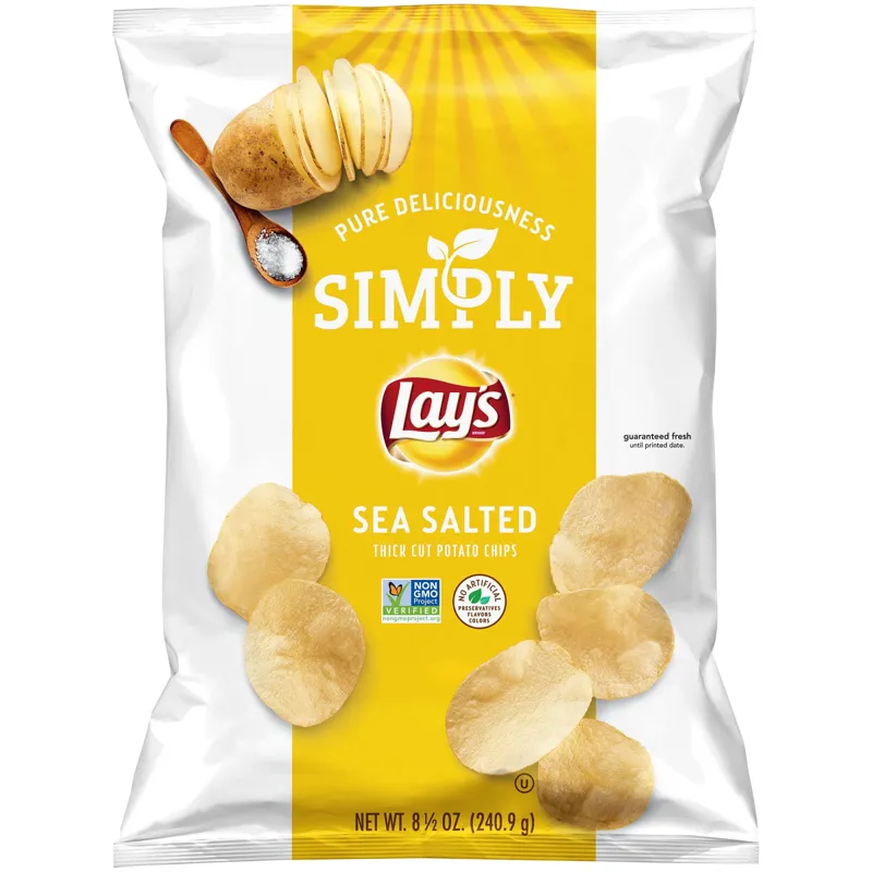 Lay's Simply Sea Salted Thick Cut Potato Chips view 1