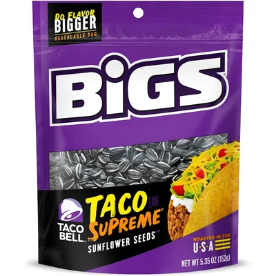 BIGS Taco Bell Taco Supreme Sunflower Seeds 5.35 oz Bag