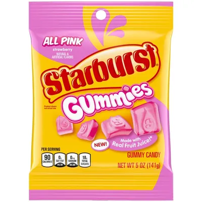 Starburst All Pink Strawberry Gummies 5 oz Bag