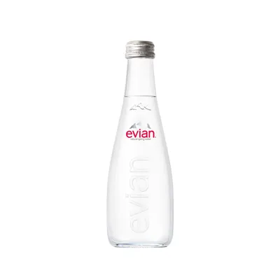 Evian Natural Spring Water 330 mL Glass Bottle
