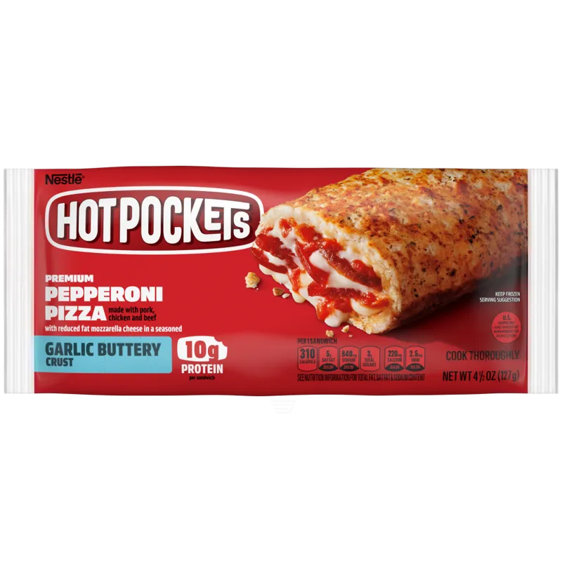 Hot Pockets Premium Pepperoni Pizza Frozen Sandwich view 1