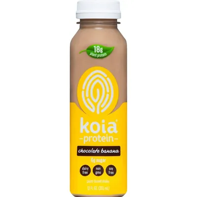 Koia Chocolate Banana Plant-Based Protein Shake 12 oz Bottle