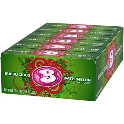 Bubblicious Watermelon Wave Gum 5 Pieces 0.2 oz