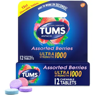 Tums Calcium Carbonate/Antacid Ultra Strength Chewable Tablets Assorted Berries