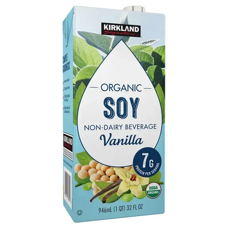 Kirkland Signature Organic Vanilla Soymilk Carton view 1