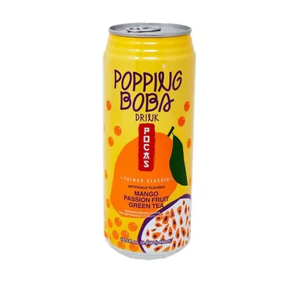 Pocas Popping Boba Mango Passion Fruit Green Tea 16.5 oz