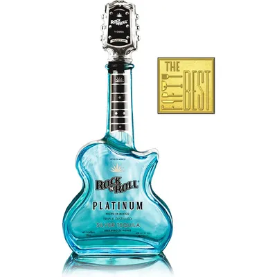 Rock N Roll Tequila Platinum Guitar Shape Bottle 750ml Bottle