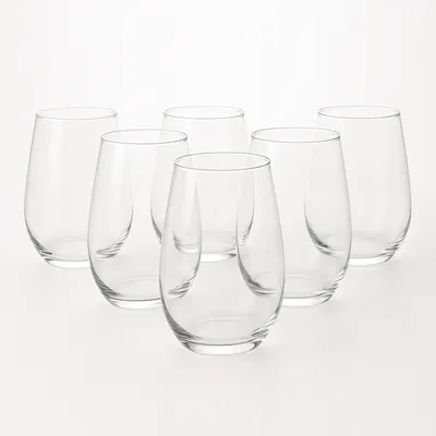 Bar Y3 Stemless 6 Pack 12oz Wine Glasses