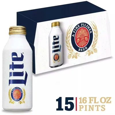 Miller Lite 15 Pack 16 oz Aluminum Pints