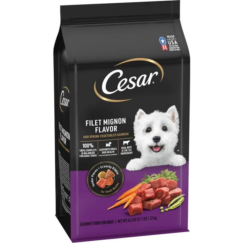 Cesar Filet Mignon Tender Pieces Crunchy Kibble Small Breed Dog Food view 1