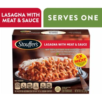 Stouffer's Lasagna With Meat & Sauce Frozen Meal 10.5oz Box