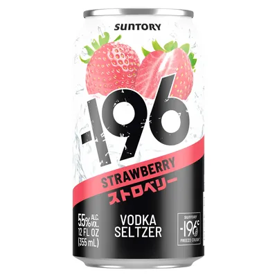 Suntory -196 Strawberry Vodka Seltzer 12 oz can
