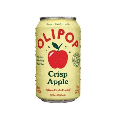 OLIPOP Crisp Apple Prebiotic Soda 12 oz Can