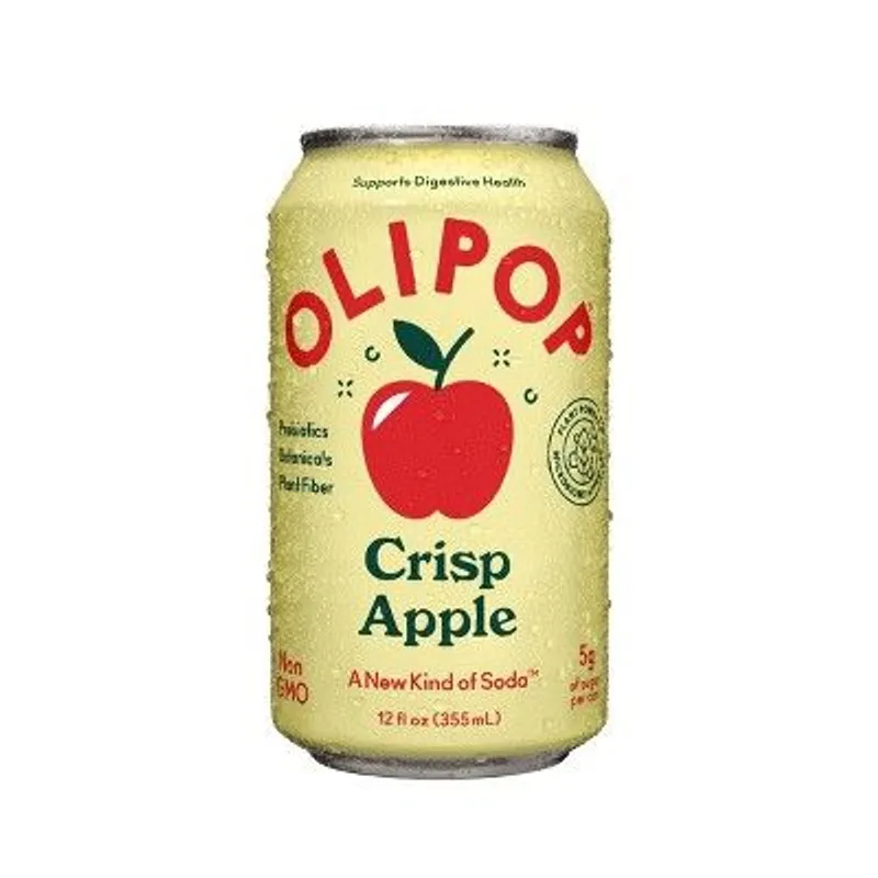 OLIPOP Crisp Apple Prebiotic Soda view 1