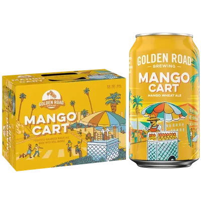 Golden Road Brewing Mango Cart Wheat Ale Beer 12 Pack 12oz Cans