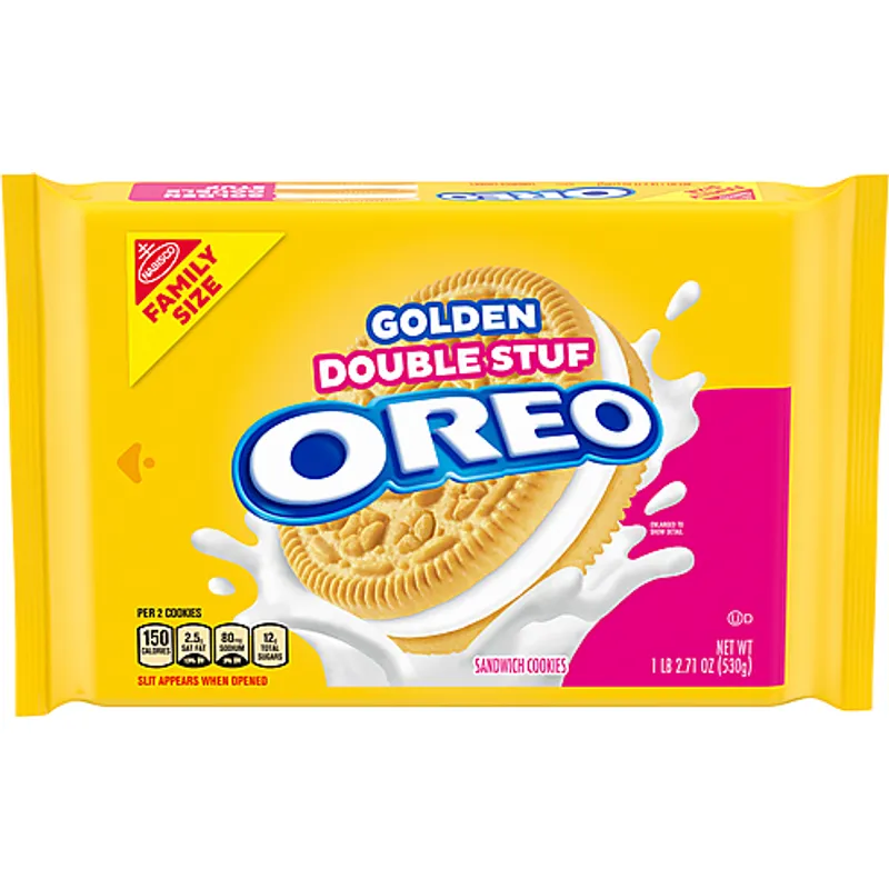 Oreo Sandwich Cookies Golden Double Stuf view 1