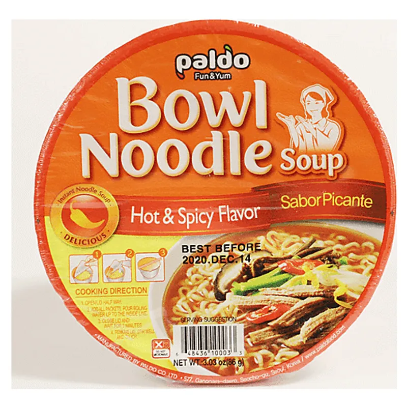 Paldo Hot & Spicy Bowl Noodle Soup view 1