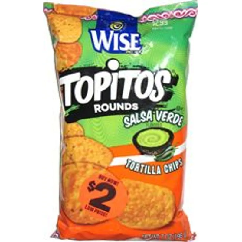 Wise Topitos Rounds Salsa Verde Flavored Tortilla Chips view 1