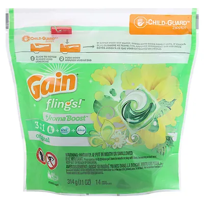 Gain Flings Original Scent Laundry Detergent Pods 14 Count