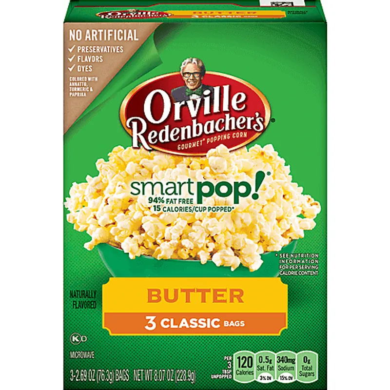 Orville Redenbacher's Gourmet Popping Corn Smart Pop Pop Up Bowl Microwave Popcorn Butter Box view 1