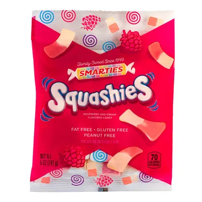 Smarties Squashies Raspberry & Cream 5 oz Bag