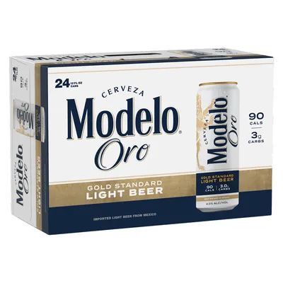 Modelo Oro Light Beer 24 Pack 12 oz Cans