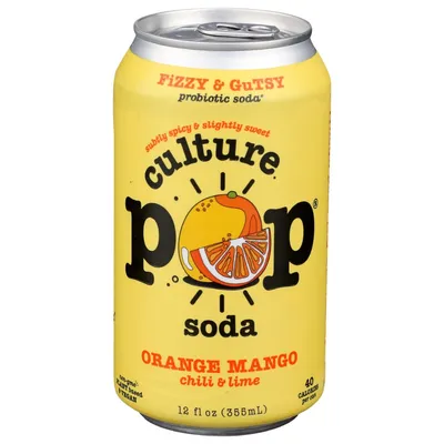 Culture Pop Orange Mango Lime Soda 12 oz can