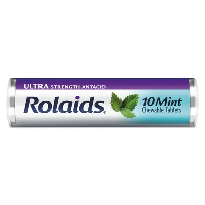 Rolaids Ultra Strength Mint Antacid 10 Chewable Tablets