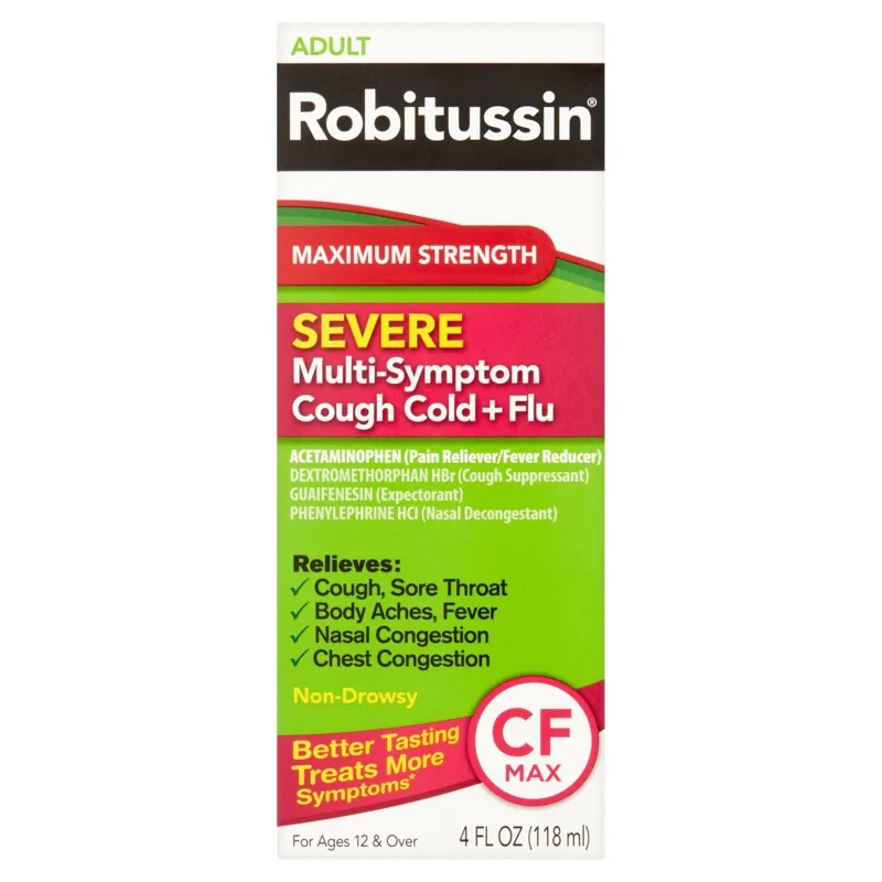 Robitussin Maximum Strength Severe Cough Cold & Flu Liquid view 1