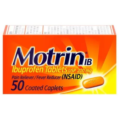 Motrin IB Ibuprofen 200 mg Caplets 50 ct