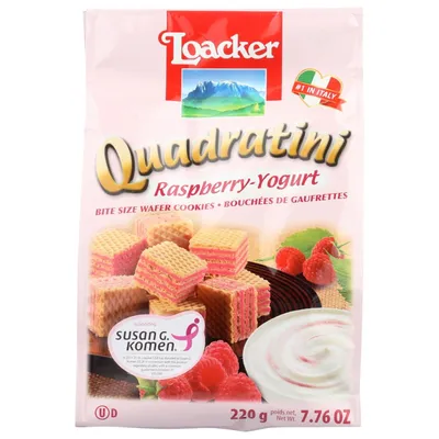 Loacker Quadratini Raspberry-Yogurt Wafers 220g Bag