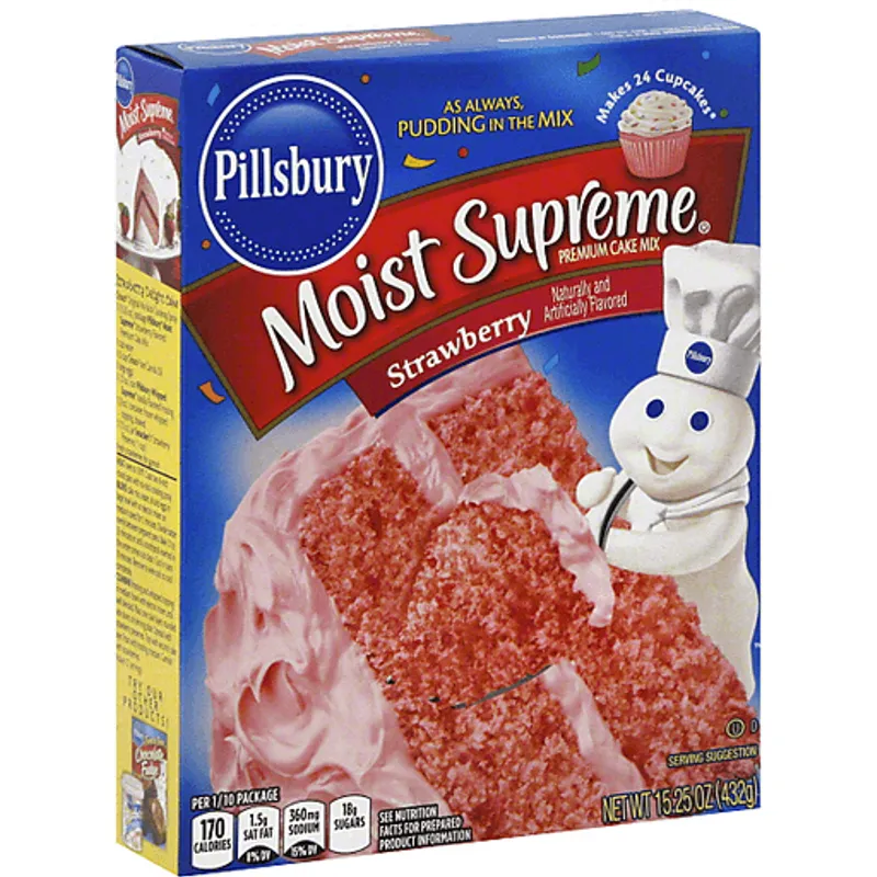 Pillsbury Moist Supreme Strawberry Cake Mix Box view 1