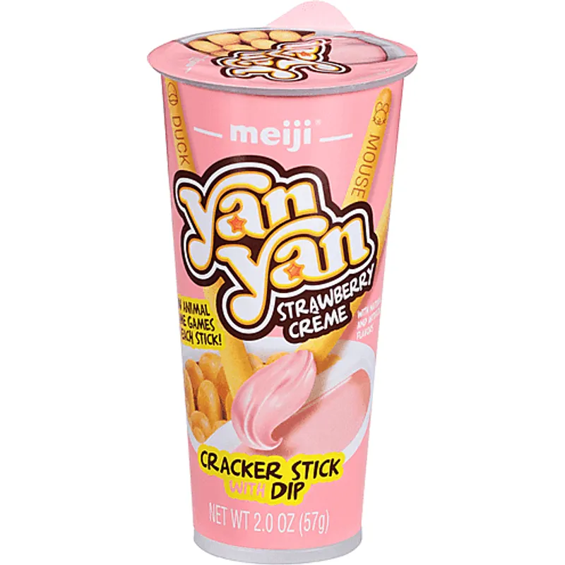 Meiji Cracker Stick Strawberry Creme view 1