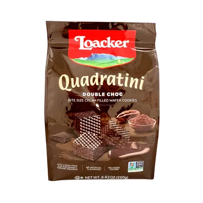 Loacker Quadratini Double Chocolate Wafers 8.82 oz Bag