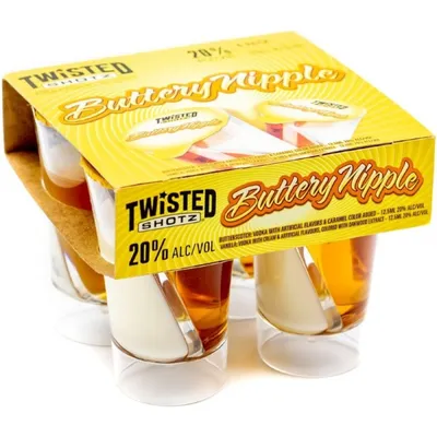 Twisted Shotz Buttery Nipple 4 Pack 25ml