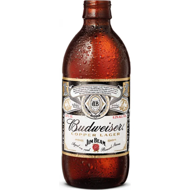 Budweiser Copper Lager Aged On Real Jim Beam Barrel Staves view 1