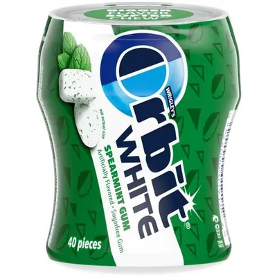 Orbit White Spearmint Sugarfree Chewing Gum 40 Pieces 80g Bottle