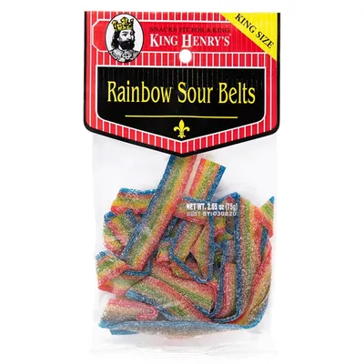 King Henry's Rainbow Sour Belts 2.65 oz Bag