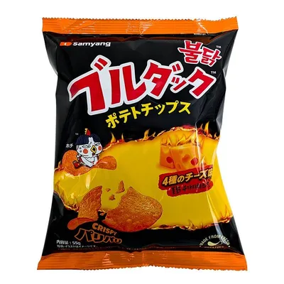 Samyang Buldak Quattro Cheese Potato Chips 4.23 oz Bag