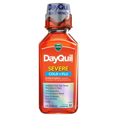 Vicks DayQuil Severe Cold & Flu Liquid 12 oz Bottle