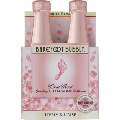 Barefoot Bubbly Rose Sparkling Wine 4 Pack 187mL Bottles