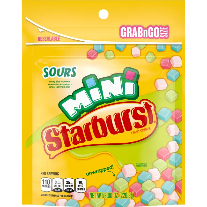 Starburst Minis Sours Fruit Chews Candy view 1