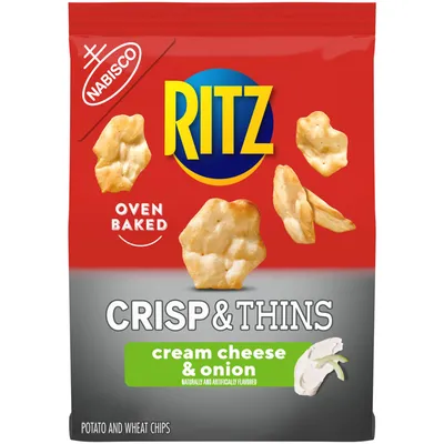 Ritz Crisp and Thins Cream Cheese & Onion 7.1 oz Bag