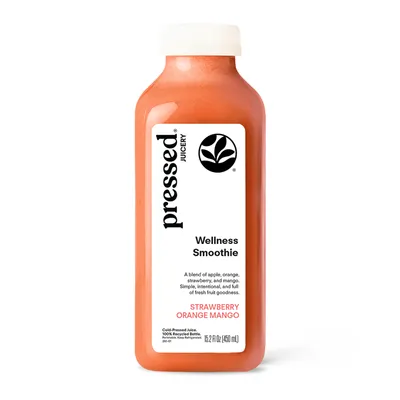 Pressed Juicery Strawberry Orange Mango Wellness Smoothie 15.2 oz Bottle